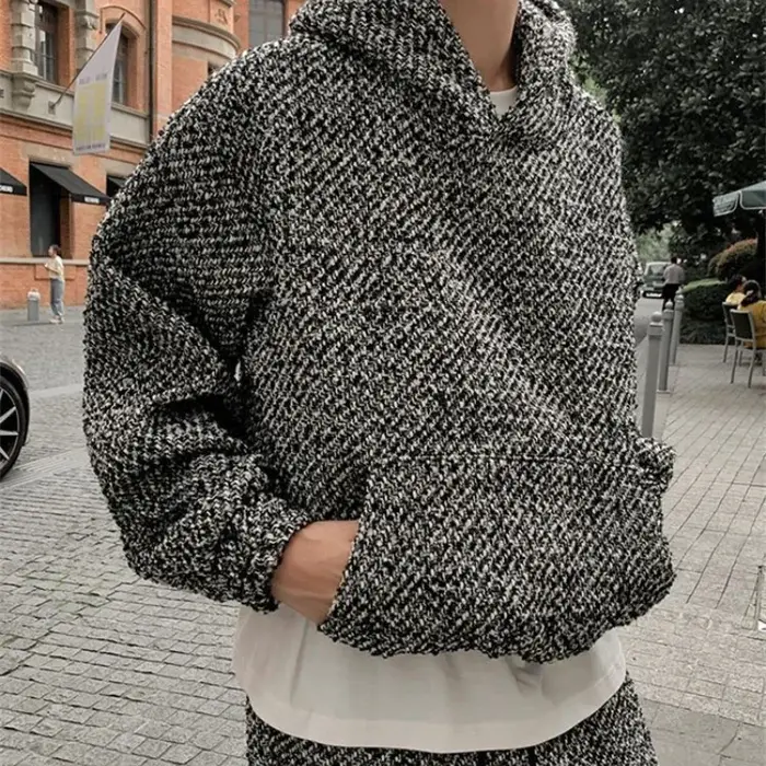 ChimNiche-Sweat à capuche en velours trempé pour hommes