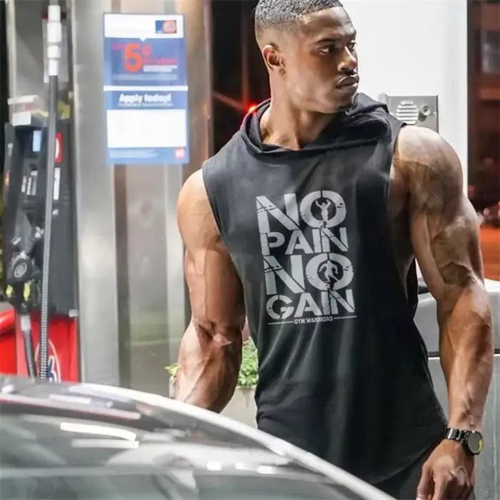 Marque gymnases vêtements hommes musculation à capuche débardeur coton sans manches gilet sweat Fitness