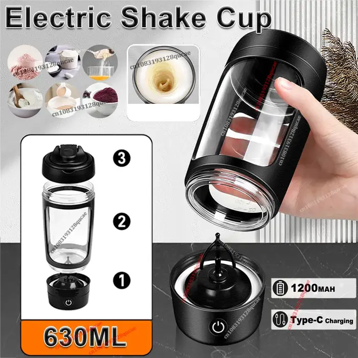 Bouteille Shaker électrique Portable USB pour protéines de lactosérum