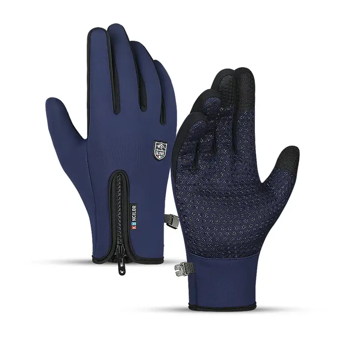 Gants de cyclisme d'hiver coupe-vent pour écran tactile, chauds pour vélo, temps froid, course à pie