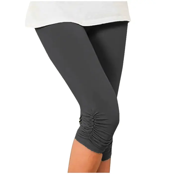 Élastique taille haute sport femmes vêtements pantalon slim élastique séchage rapide 3/4 sport Leggings pantalons courts décontracté solide été