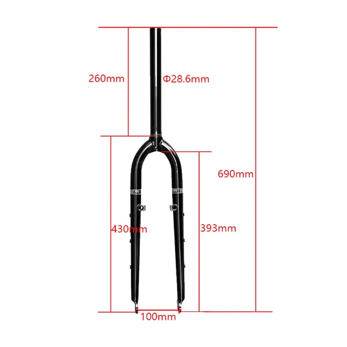 26/27.5ER DARKROCK CM-5 cr-mo Steels fourche avant 28.6mm disque et V frein vtt fourche rigide pièce