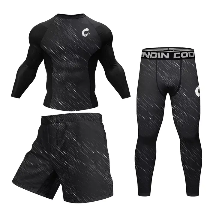 Vêtements de sport MMA Rashguard T-shirt + short pantalon 4 pièces/ensemble Muay Thai costume Bjj Kickboxing