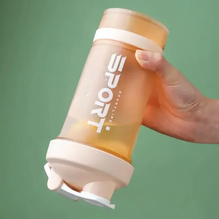 Bouteille Shaker de poudre de protéines d'eau de sport à 3 couches de 500ML