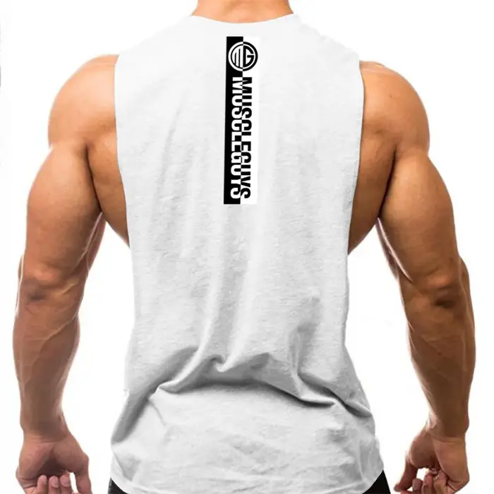 T-Shirts respirants pour hommes, vêtements de musculation, de gymnastique, d'été, en coton, sans man