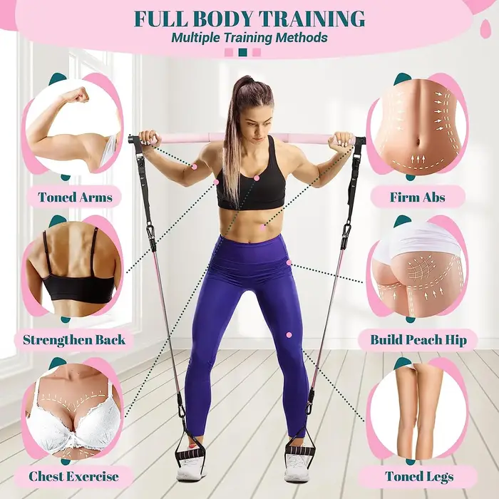 Kit de barre de Pilates avec bandes de résistance