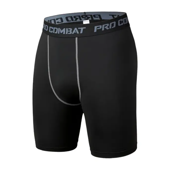 Leggings de sport pour hommes, shorts de compression, séchage rapide, extensibles, pour fitness, cou