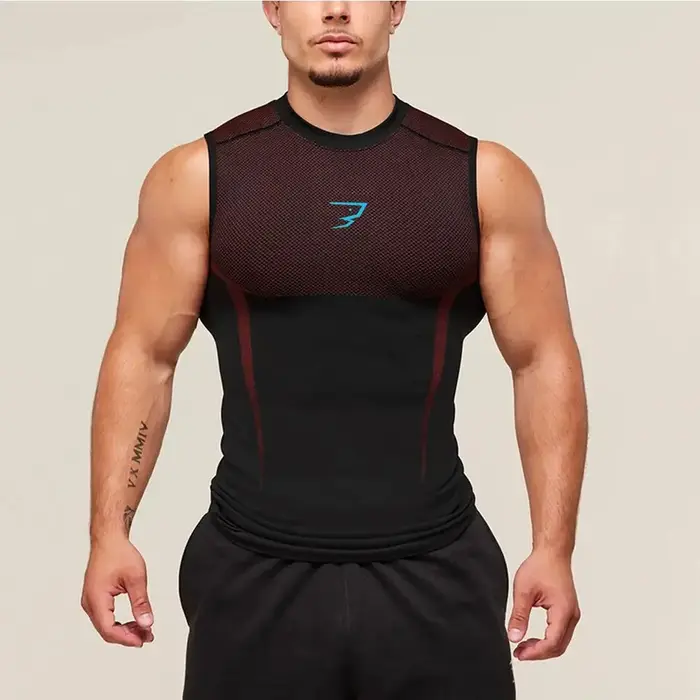 Débardeur Homme Fitness Léger Élastique Sans Manches Séchage Rapide Respirant pour Entraînement Extérieur Course Exercice