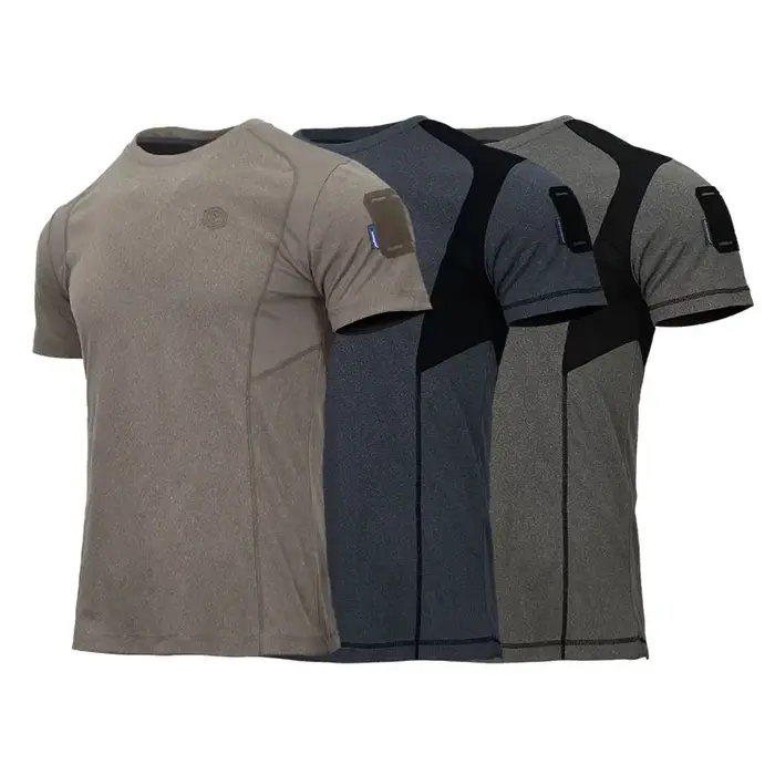 Levez songear-T-shirt de sport à manches courtes, étiquette bleue, avec aileron de requin, séchage r