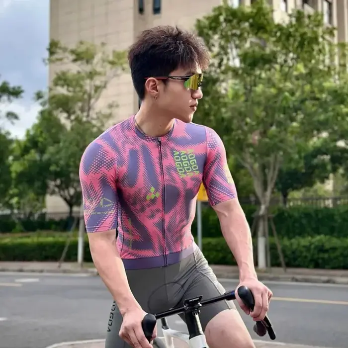 Aogda Maillot de cyclisme à manches courtes pour hommes