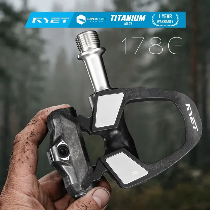 Pédales à clipser pour vélo de route en carbone RYET 178g