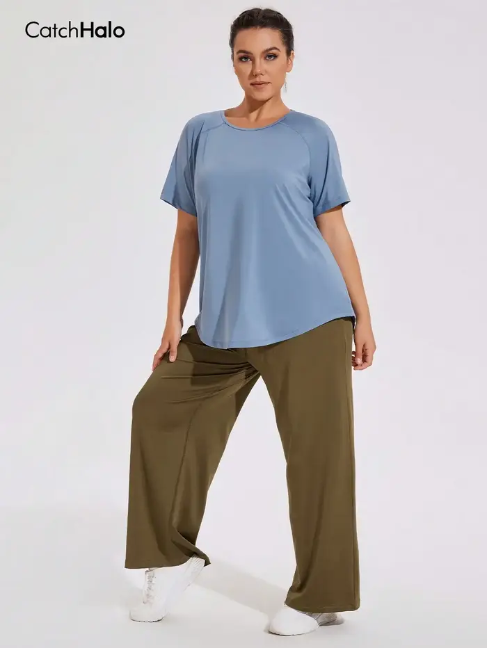 T-shirt de sport grande taille pour femme – Haut de gym à coupe décontractée