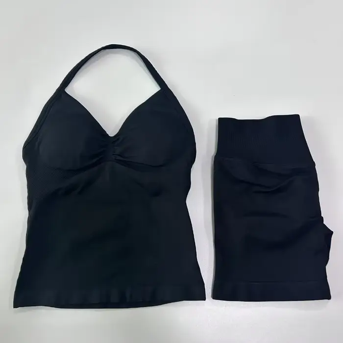 Ensemble de sport 2 pièces sans Logo, vêtements d'entraînement, ensembles de shorts, haut à bretelle