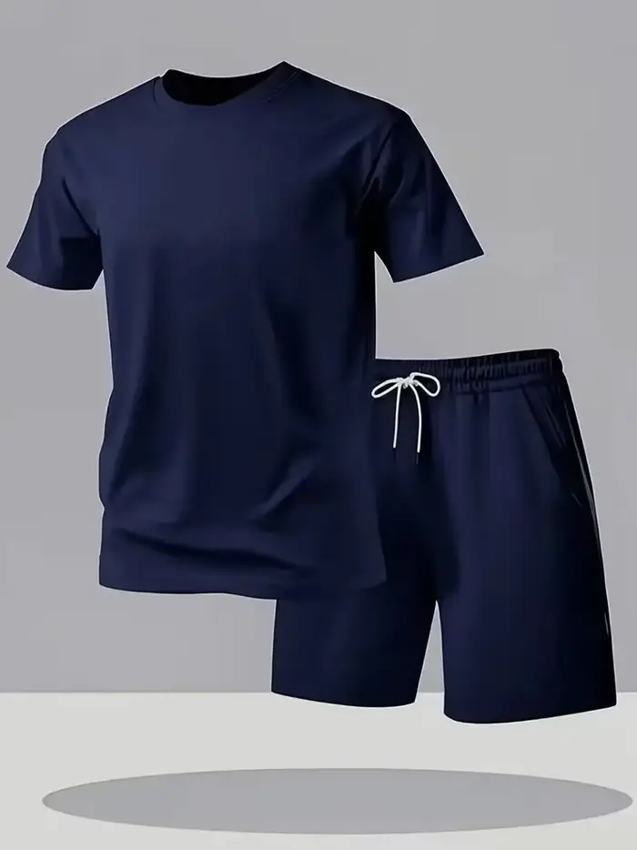 Nouvel ensemble de sport d'été pour homme : survêtement deux pièces tendance, idéal pour le fitness, la course et les loisirs, séchage rapide, manches courtes et short