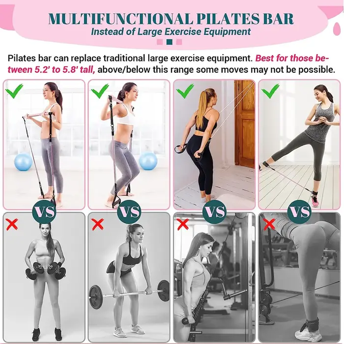 Kit de barre de Pilates avec bandes de résistance
