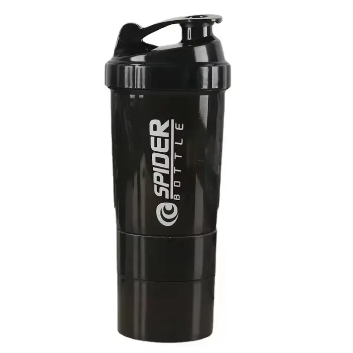 Shaker à protéines Portable avec récipient de stockage de poudre, tasse mélangeur de 500ml, bouteill