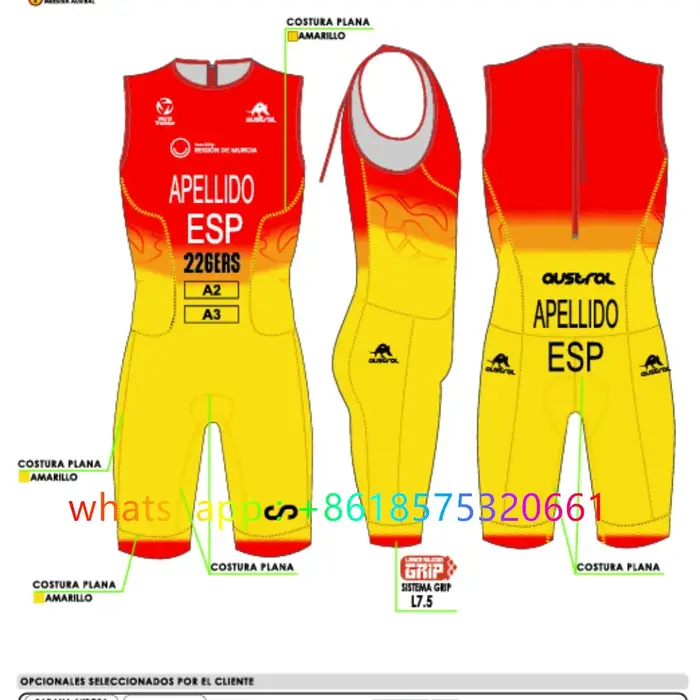 Body sans manches pour Triathlon espagnol pour hommes