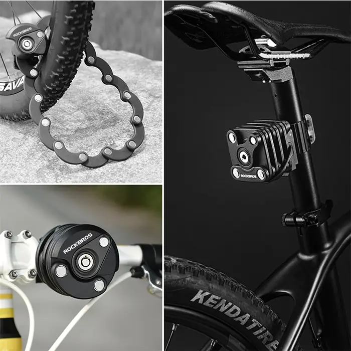 ROCKBROS antivol de vélo avec clés antivol de vélo haute sécurité antivol Portable vélo chaîne antiv