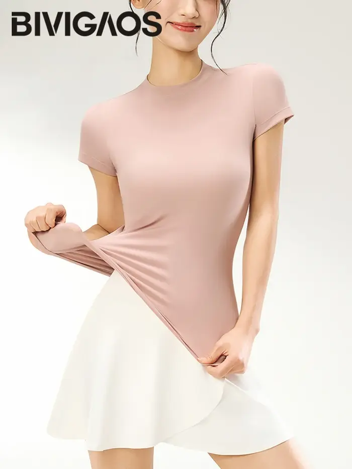 BIVIGAOS T-shirt de sport d'été pour femme