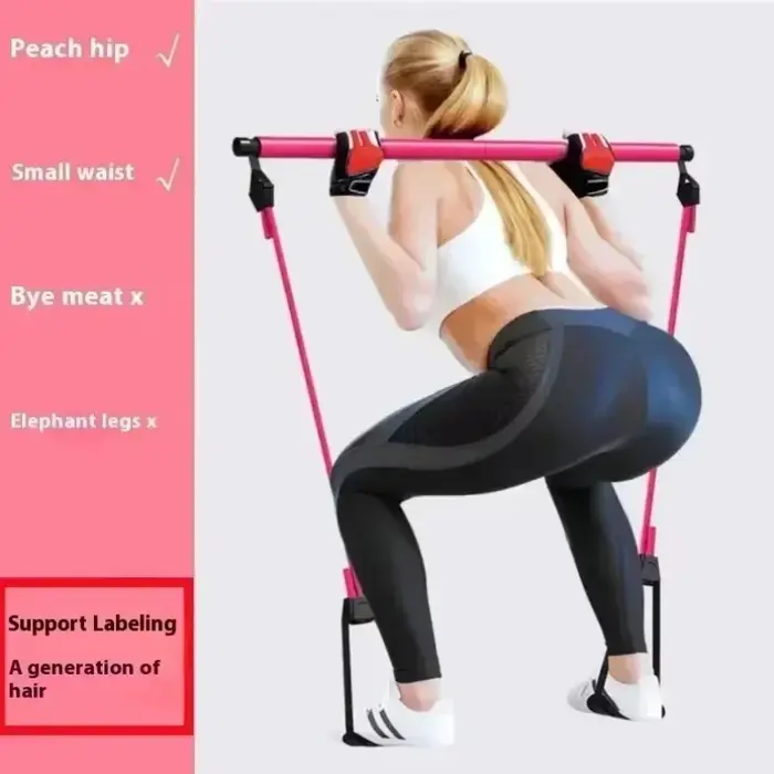 Bâton de barre de Yoga Pilates Portable avec bande de résistance