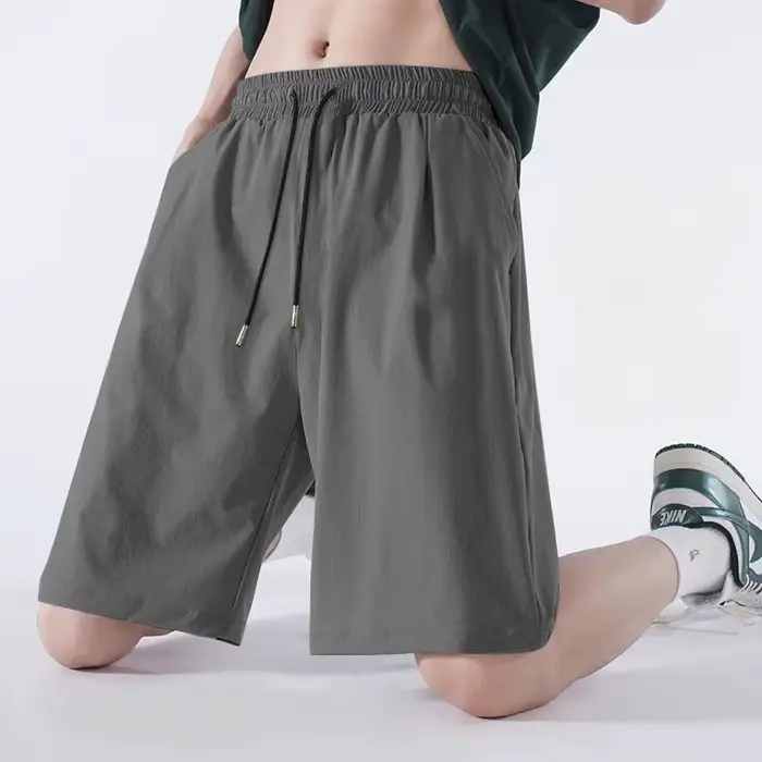 Short à taille élastique pour hommes, vêtements d'été avec cordon de serrage, séchage rapide, pantalon court pour course à pied, Fitness, sport