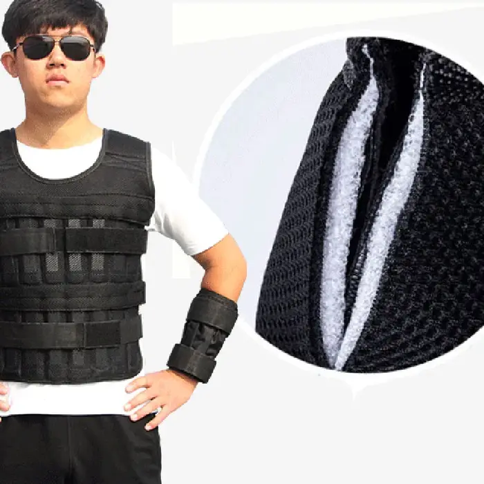 Gilet lesté de 20 kg, veste de poids de chargement réglable